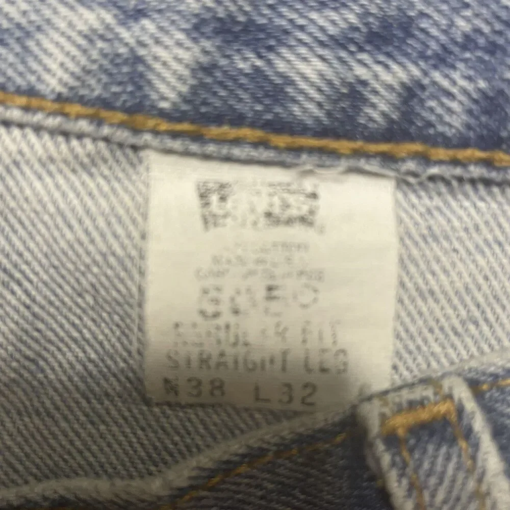 VTG Levis 505 Jeans Size 38x32 Straight Leg Denim Red Tab